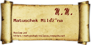 Matuschek Miléna névjegykártya